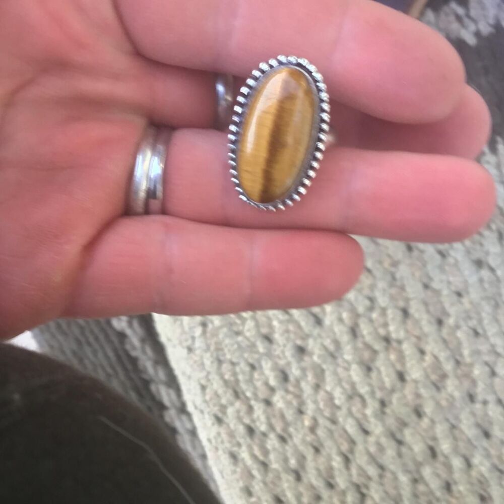 **Chunky Tiger's Eye Boho Statement Ring | Artisan Made**